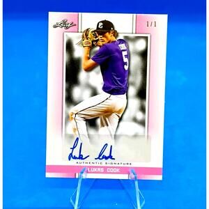 2019 Leaf Perfect Game National Showcase - Autographs Lukas Cook #BA-LC1 SP 1/1